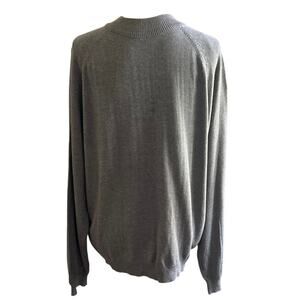 90s/Y2K George Men’s Gray Sweater Pullover Mock Neck Long Sleeve L Cotton Retro